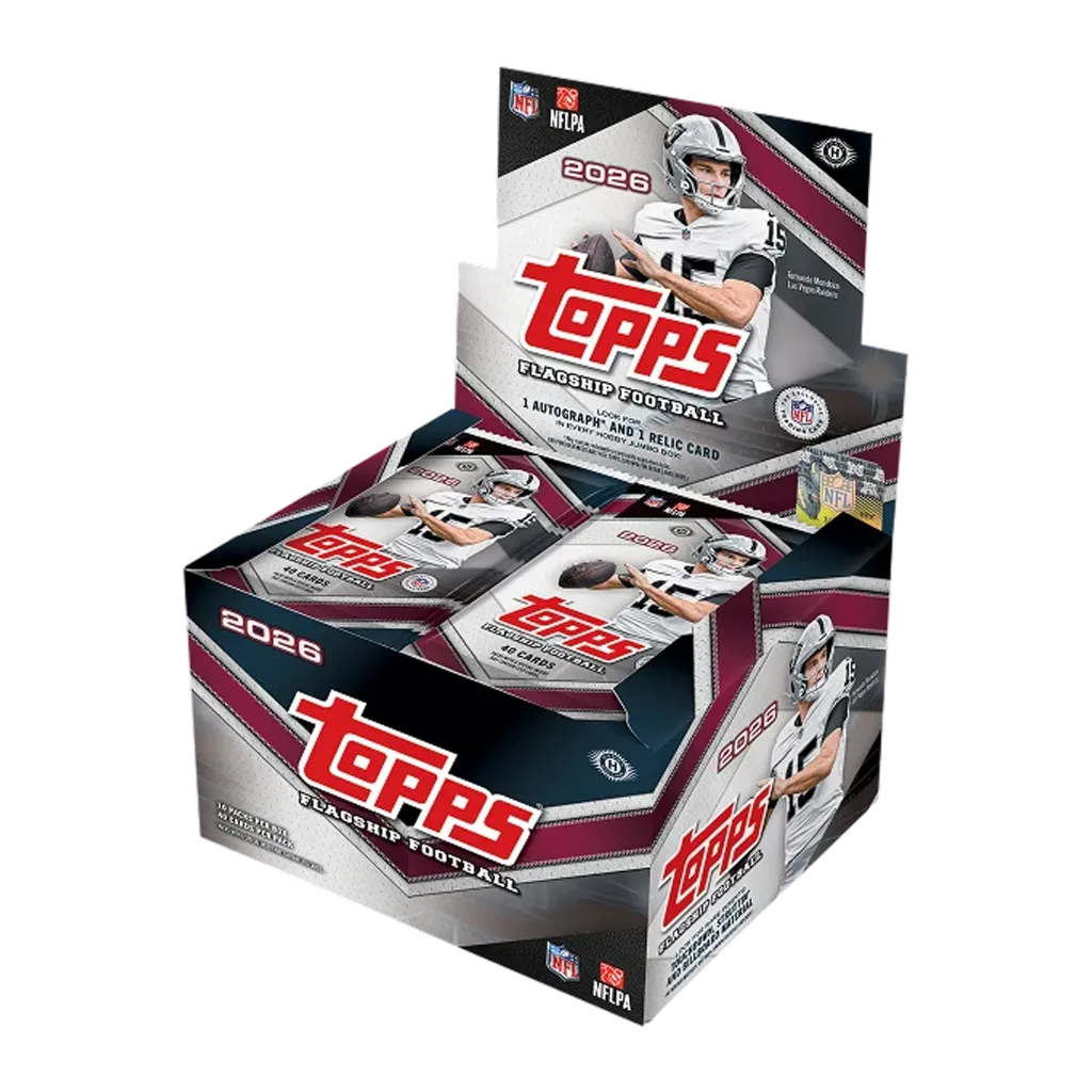 Topps NFL Flagship Football 2026 Jumbo Hobby Box EN mit 10 Packs und 400 Trading Cards