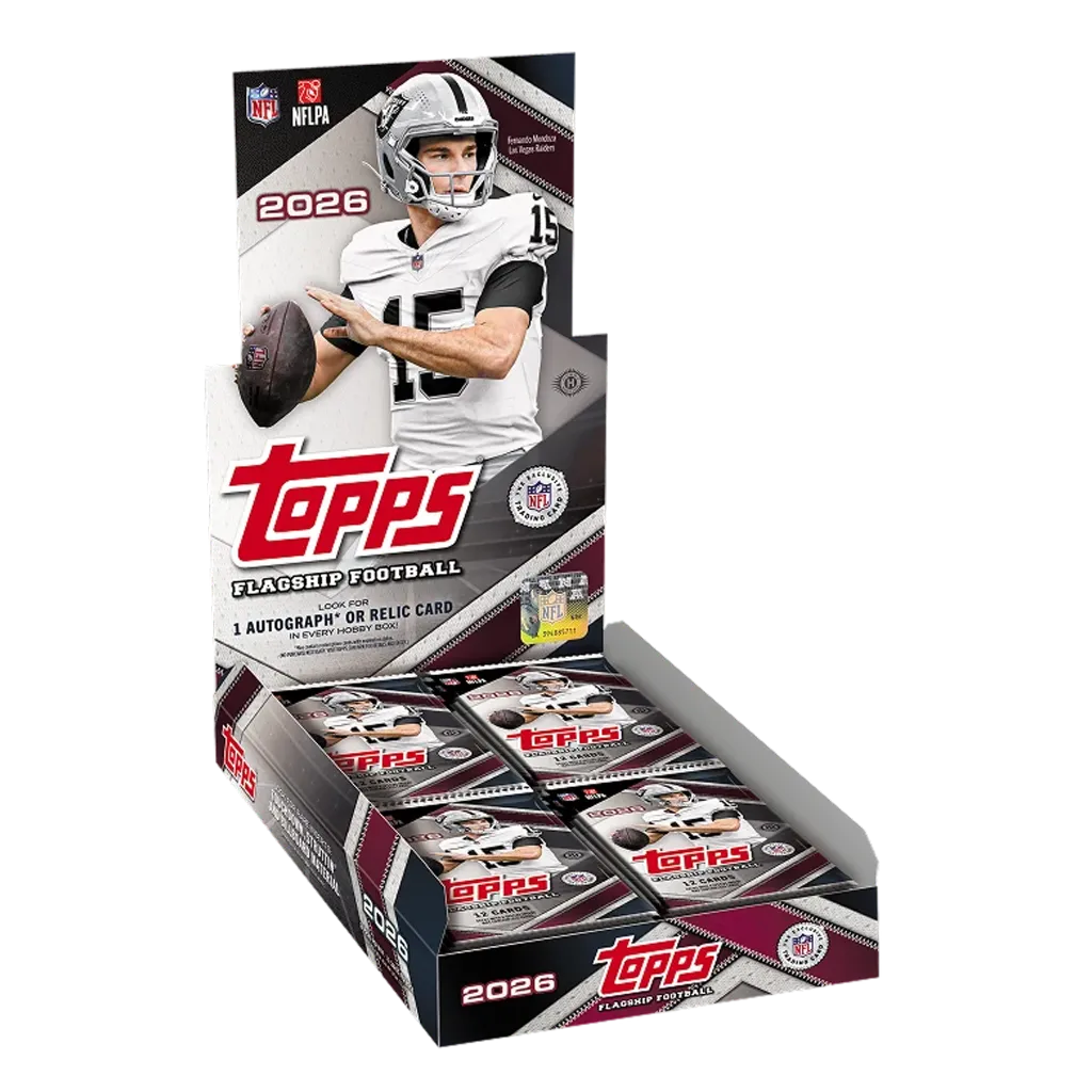 Topps NFL Flagship Football 2026 Hobby Box EN mit 20 Packs und Fernando Mendoza