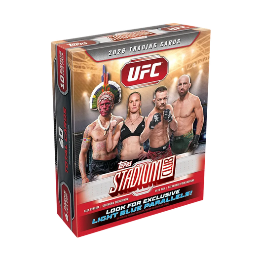Topps Stadium Club UFC 2026 Mega Box englisch mit 6 Packs und exklusiven Light Blue Parallels