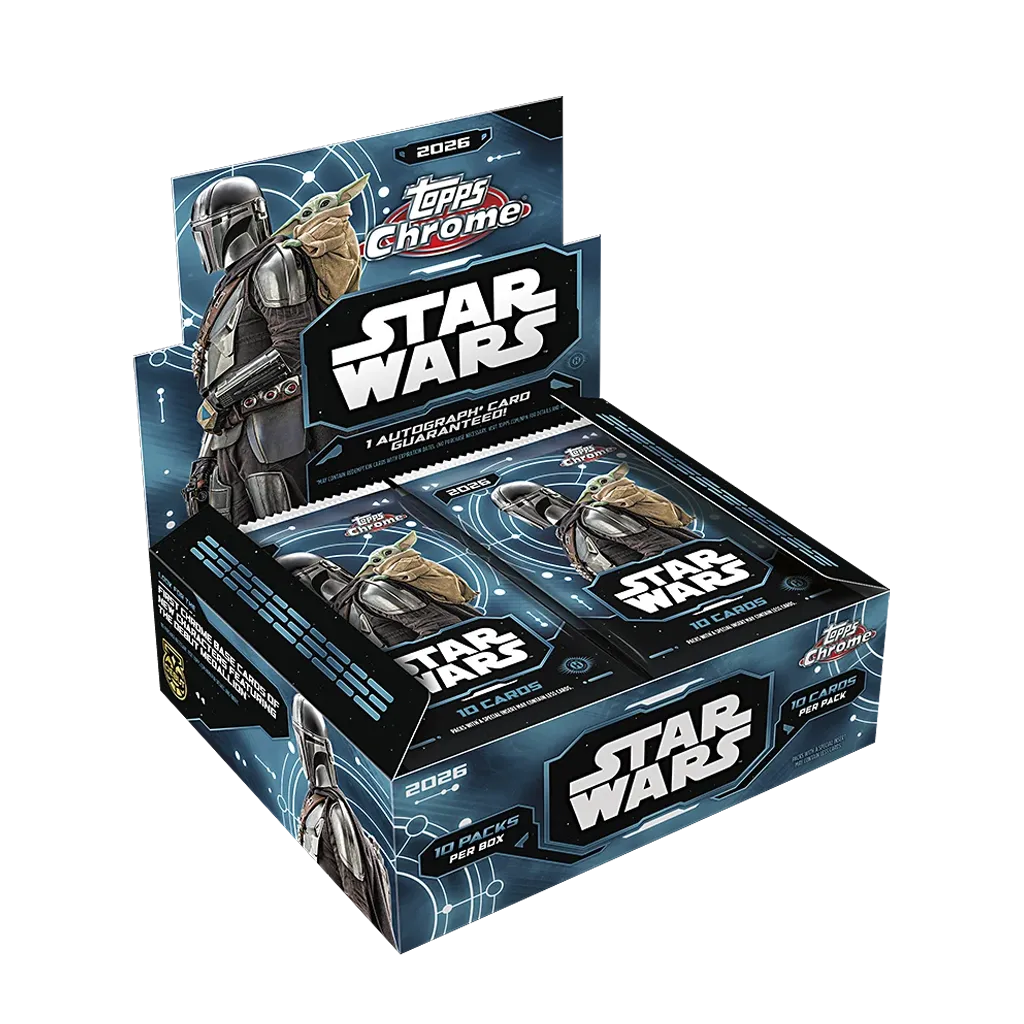 Topps Star Wars Chrome 2026 Hobby Box mit zehn Boosterpacks