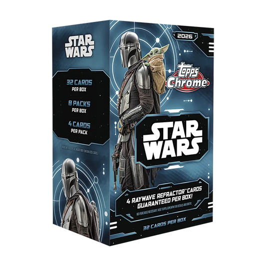 Topps Star Wars Chrome 2026 Value Box mit Mandalorian und Grogu