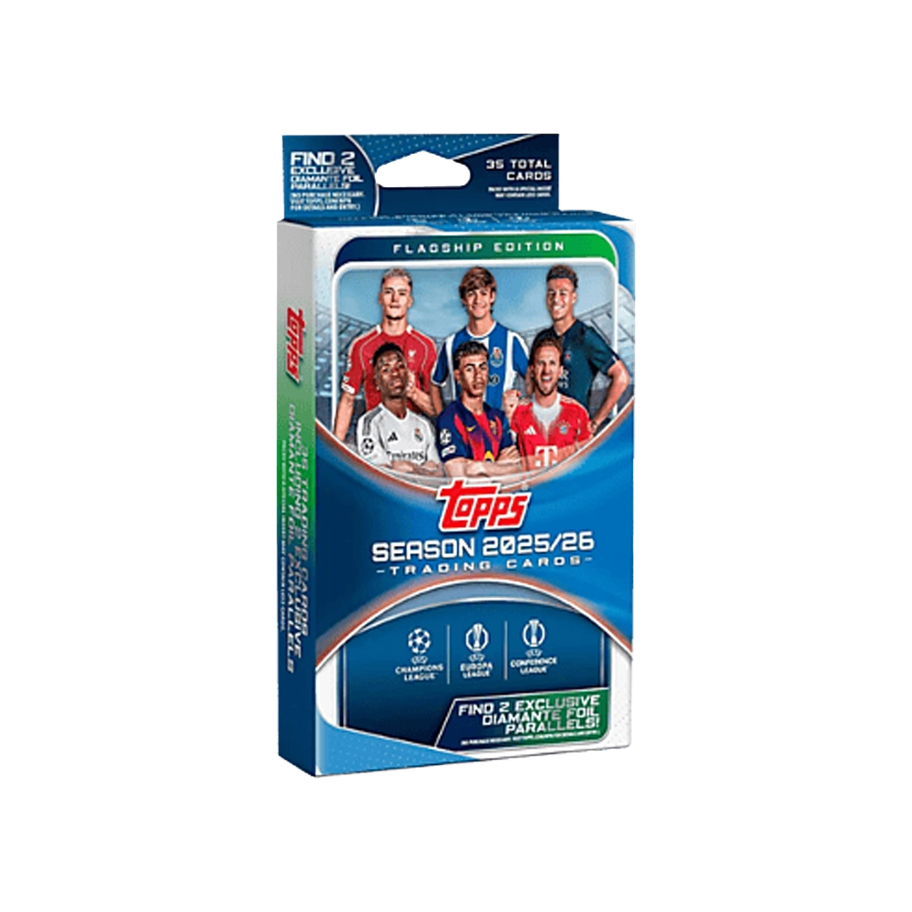 Topps Flagship UEFA Club Competitions 2025/26 Hanger Box mit 35 Fußball Trading Cards