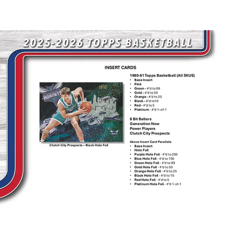 Topps Basketball 2025/26 – NBA Flagship Value Box | Autographs, Relics, Parallels, Rookie Cards