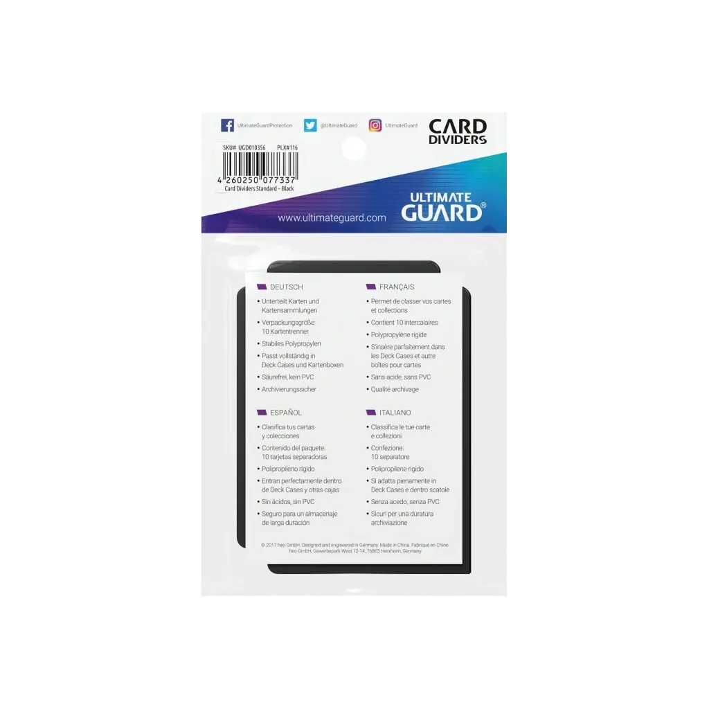 Ultimate Guard - Card Dividers Standard Size 10 Stück Schwarz