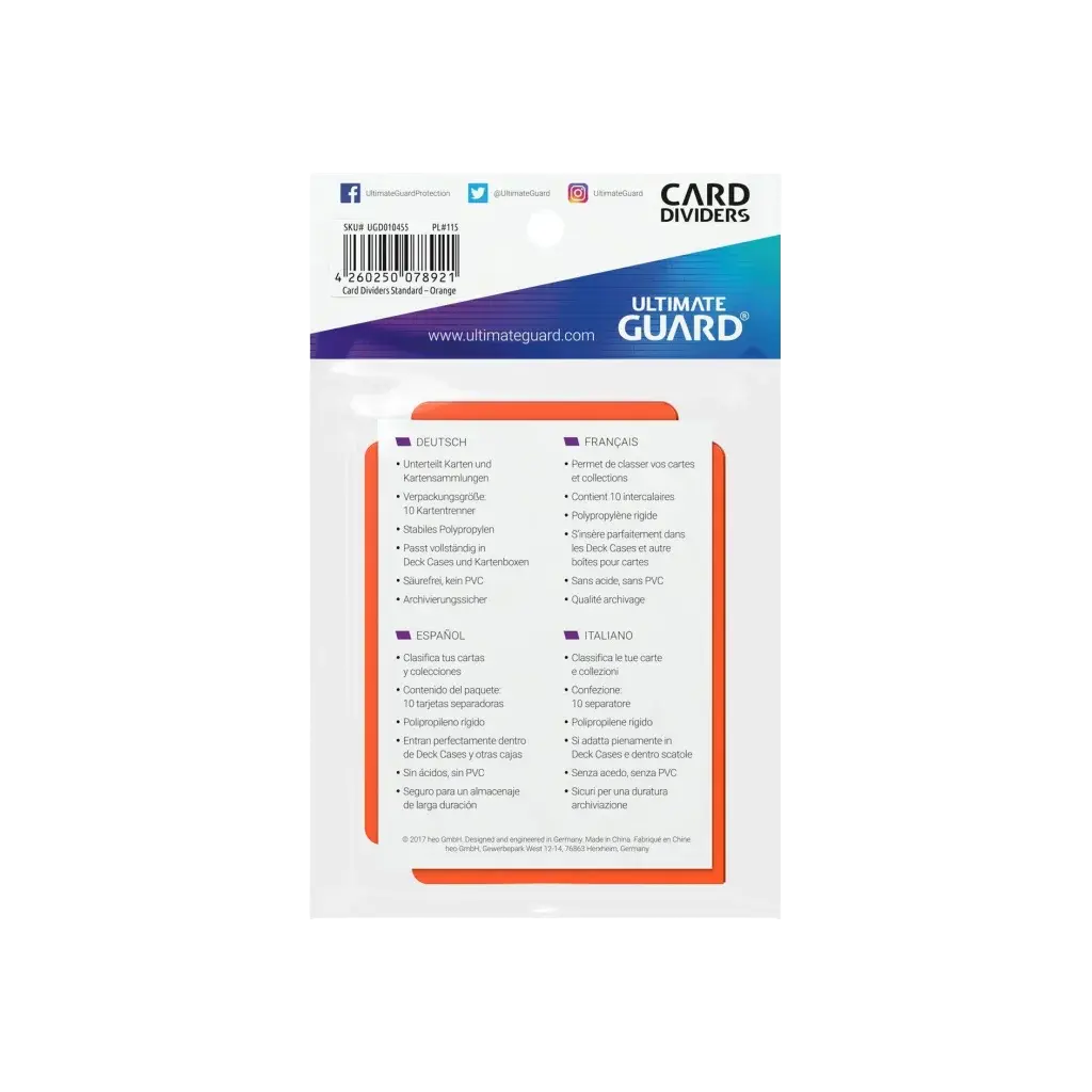 Ultimate Guard - Card Dividers Standard Size 10 Stück orange