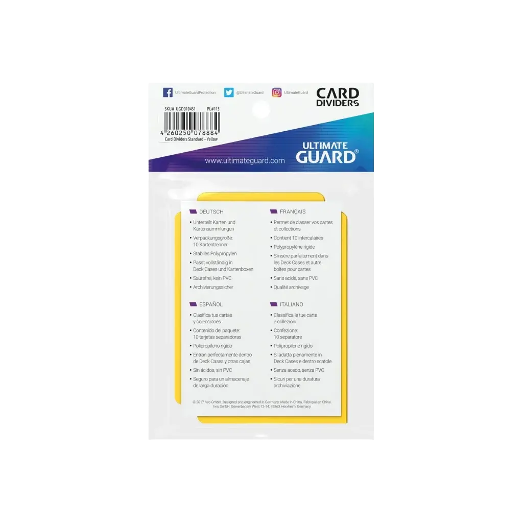Ultimate Guard - Card Dividers Standard Size 10 Stück gelb