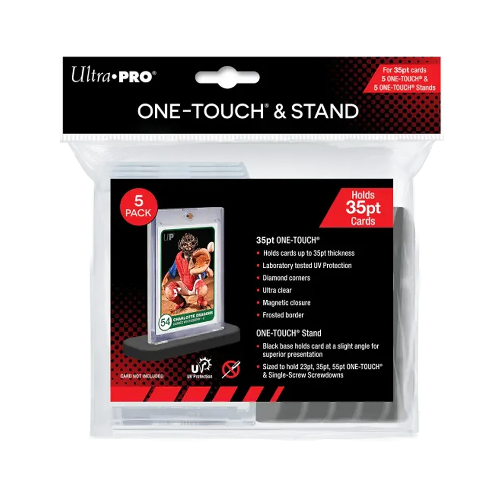 Ultra PRO 35pt UV One-Touch Magnetic Card Holder mit schwarzen Präsentationsständern im 5er Set