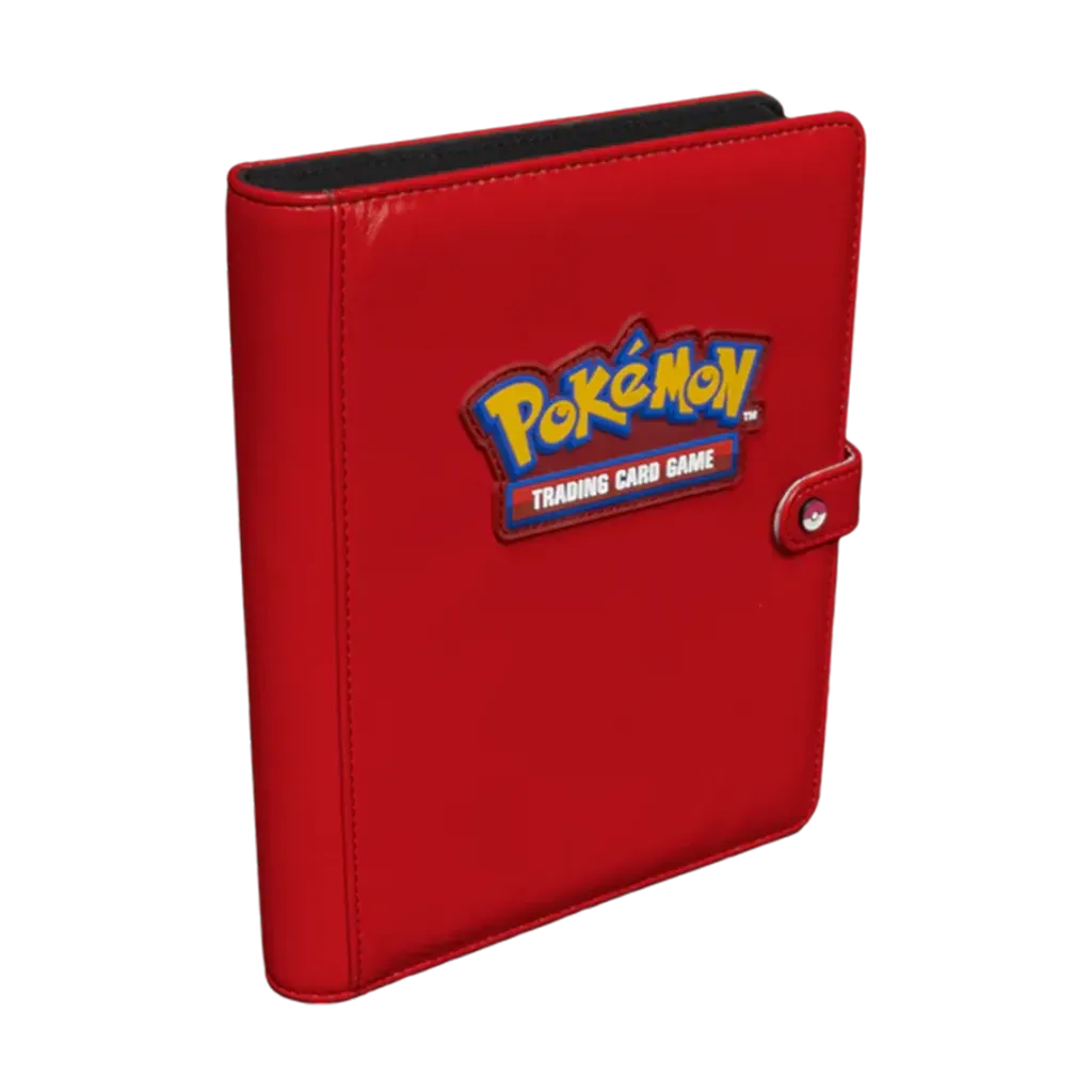 Roter Ultra PRO Pokemon 4-Pocket Snap Binder in seitlicher Ansicht