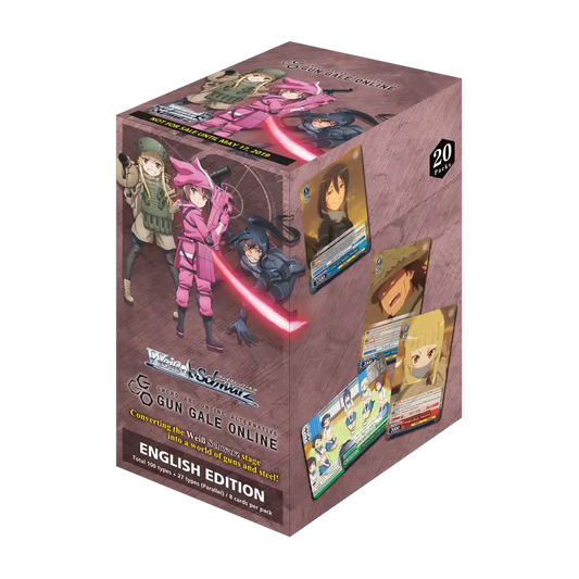 Weiß Schwarz Gun Gale Online Reprint Booster Display Englisch mit 20 Packs – Sword Art Online Alternative TCG.