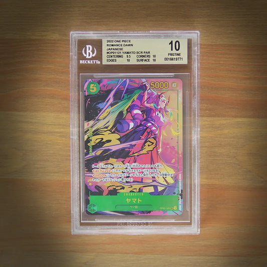 One Piece Card Game – Yamato OP01-121 SEC Alternate Art aus Romance Dawn [JP] – Beckett 10 Pristine Bewertung, japanische Ausgabe 2022