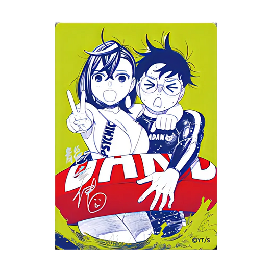 Dandadan Momo Ayase und Okarun Shueisha Natsucomi 2026 Metakira Card mit gedruckter Yukinobu Tatsu Signatur