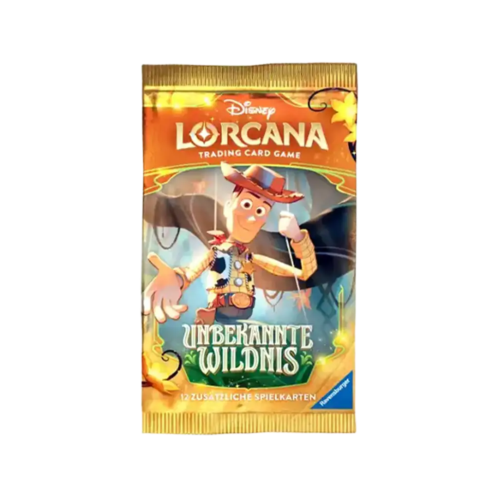 Disney Lorcana Unbekannte Wildnis Booster Pack Deutsch mit Woody Artwork