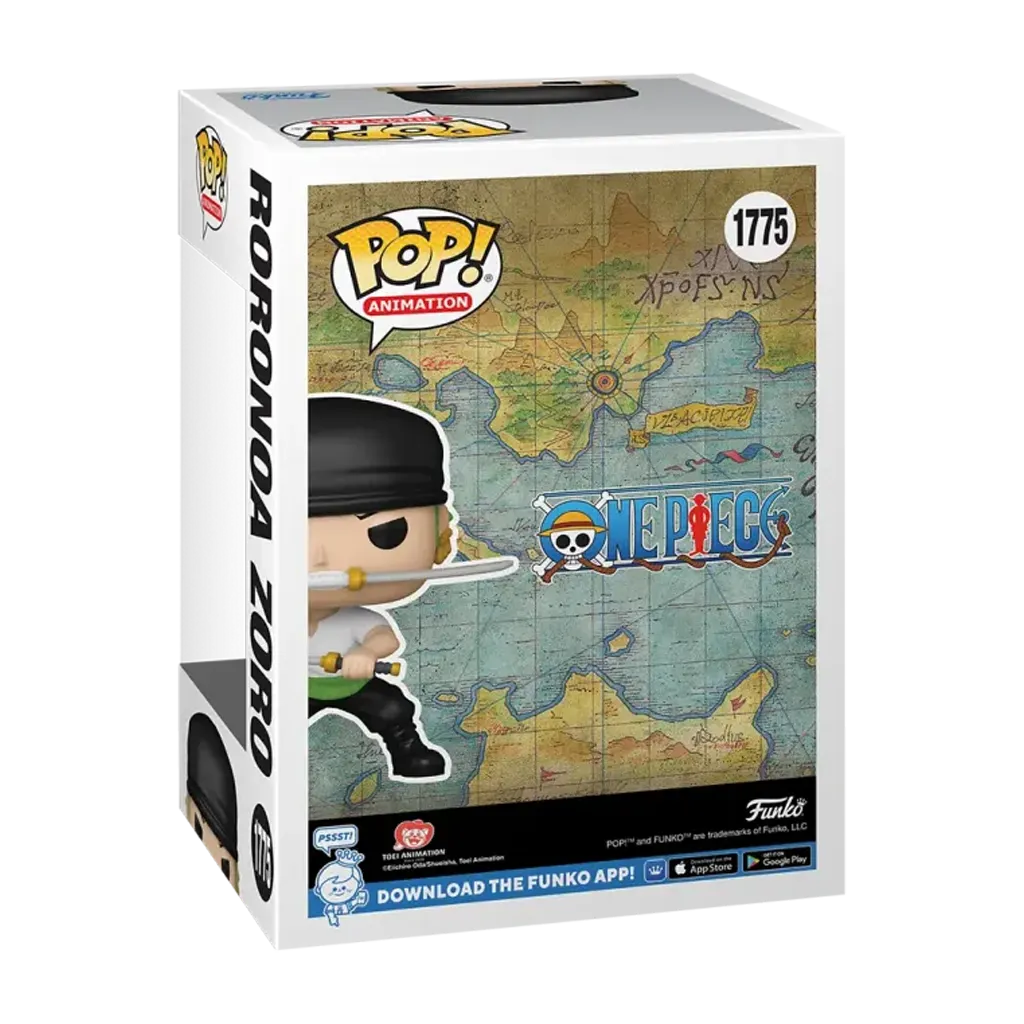 Funko POP One Piece Roronoa Zoro #1775 Three Sword Style Chase Verpackung Rückseite