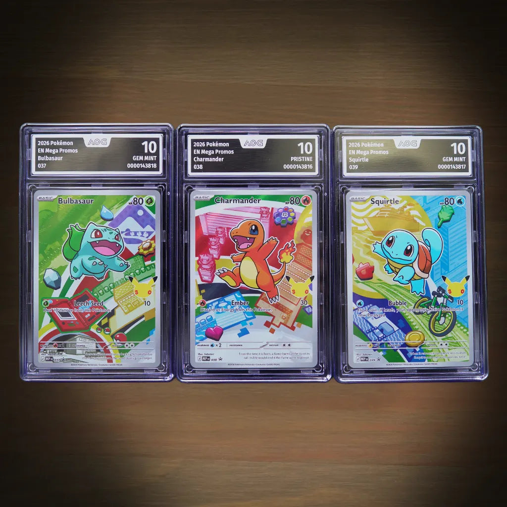 Pokemon First Partner Kanto Starter Trio Bulbasaur 037 Charmander 038 und Squirtle 039 AOG 10 EN