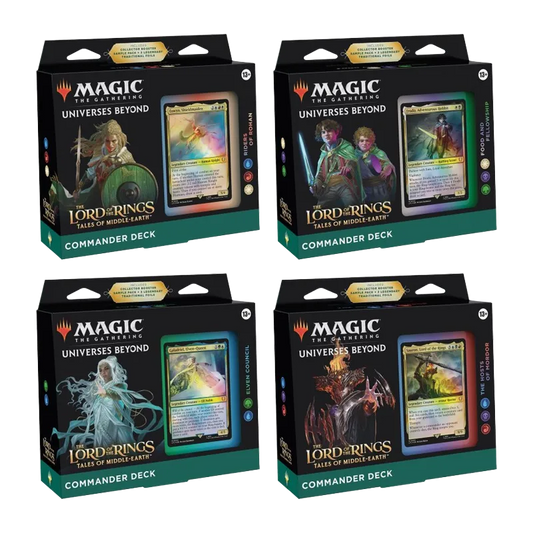 MTG Der Herr der Ringe Geschichten aus Mittelerde Commander Deck Englisch mit Riders of Rohan Food and Fellowship Elven Council und The Hosts of Mordor