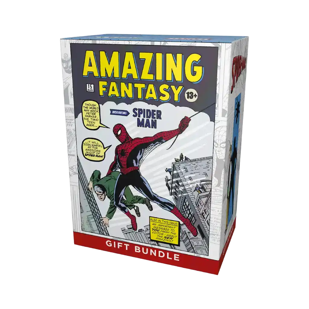 Magic: The Gathering Marvel’s Spider-Man Gift Bundle Englisch – Collector Booster, 9 Play Boosters, Promo Foil Karte und Spider-Man Zubehörbox.