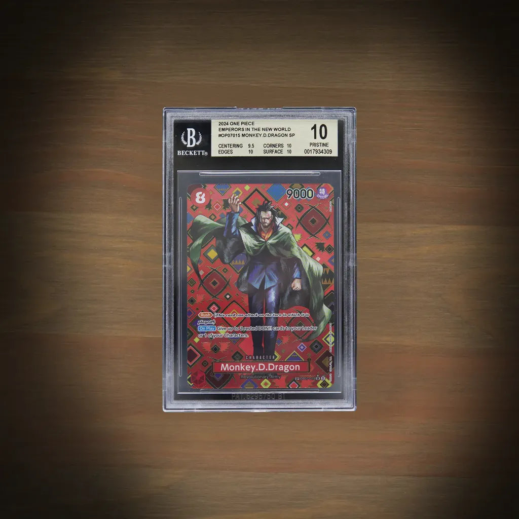 Monkey.D.Dragon SP OP07-015 aus One Piece Emperors in the New World OP09 auf Englisch im BGS 10 Pristine Grading-Case