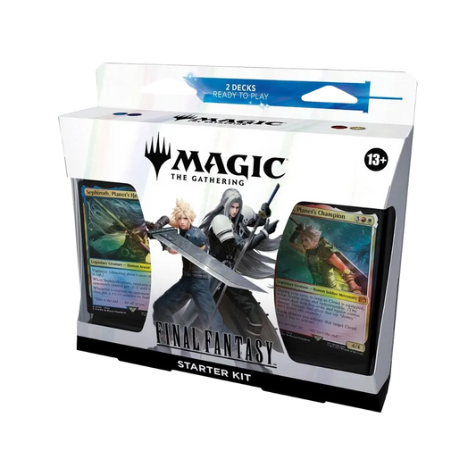 MTG Final Fantasy Starter Kit auf Englisch mit Cloud und Sephiroth sowie zwei sichtbaren Foil-Karten in der Verpackung