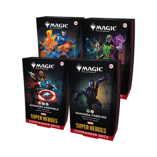 MTG Marvel Super Heroes Commander Deck Englisch mit Avengers Assemble Wakanda Forever The Fantastic Four und Doom Prevails