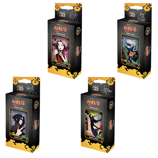 Naruto Mythos TCG Konoha Shidō Team 7 4er Set 2nd Edition mit Naruto Sasuke Sakura und Kakashi