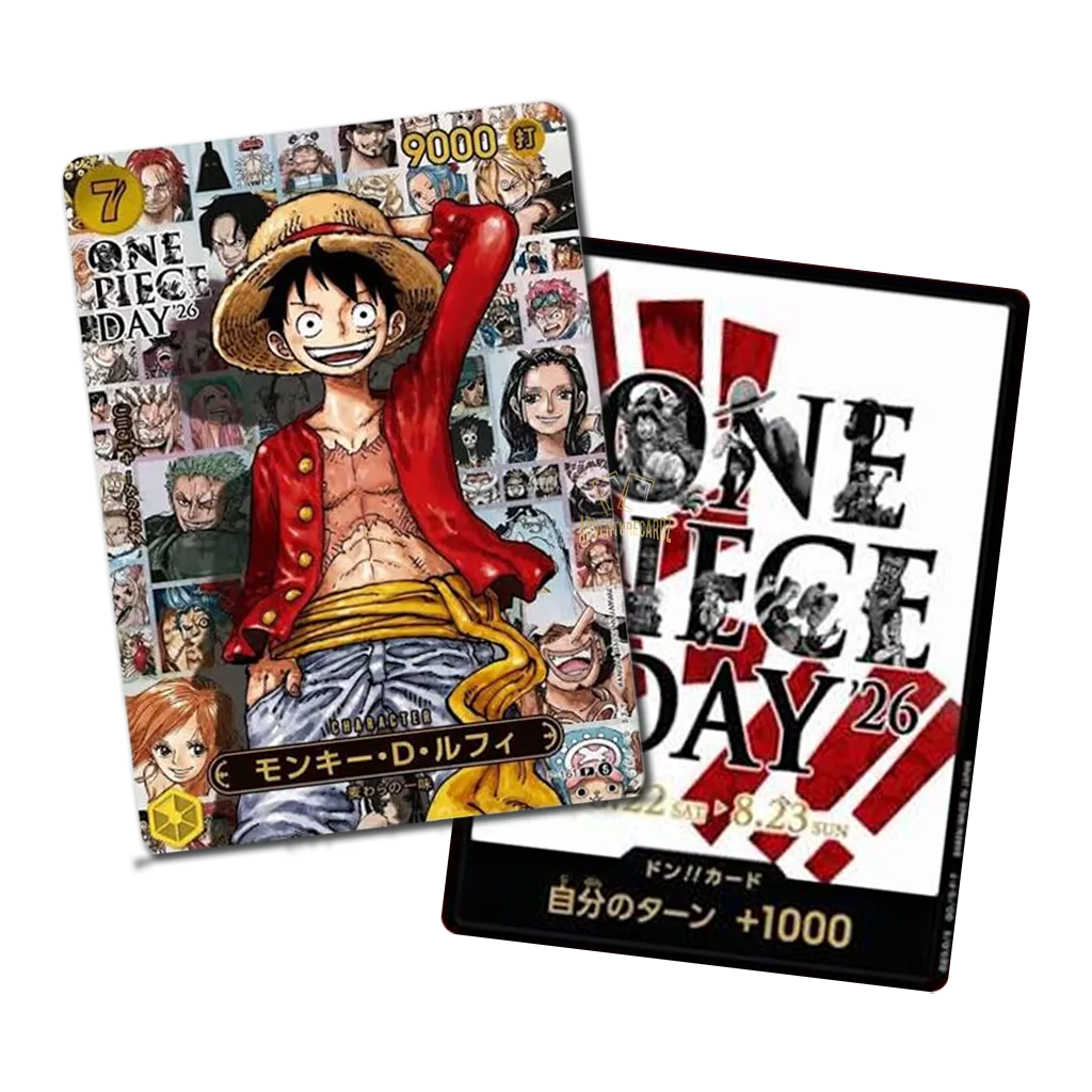 One Piece DAY 26 Premium Card Collection Monkey D. Luffy P-161 und DON Promo japanisch