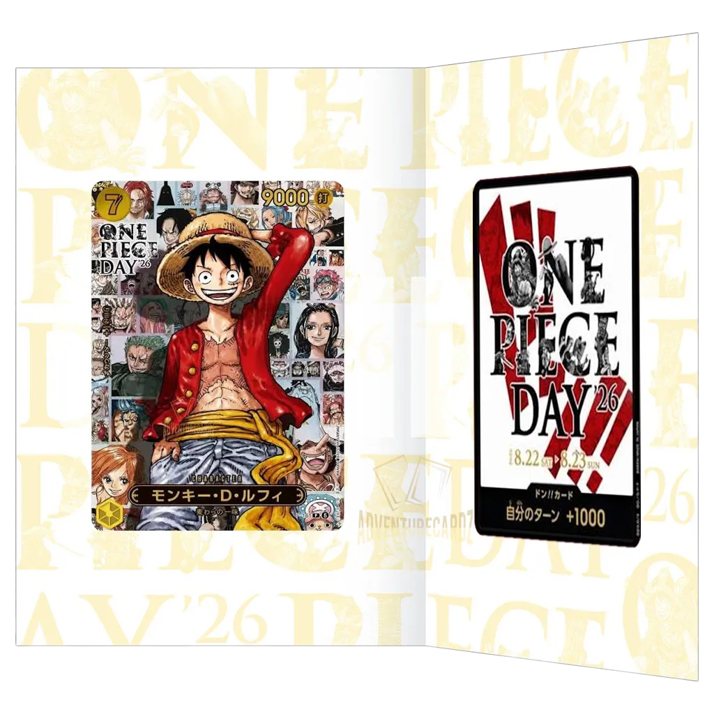 One Piece DAY 26 Premium Card Collection Folder mit Luffy P-161 und DON Card