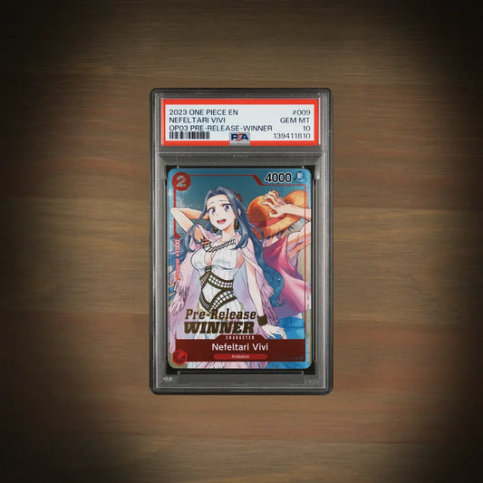 One Piece Nefeltari Vivi 009 OP03 Pre-Release Winner PSA 10 Vorderseite