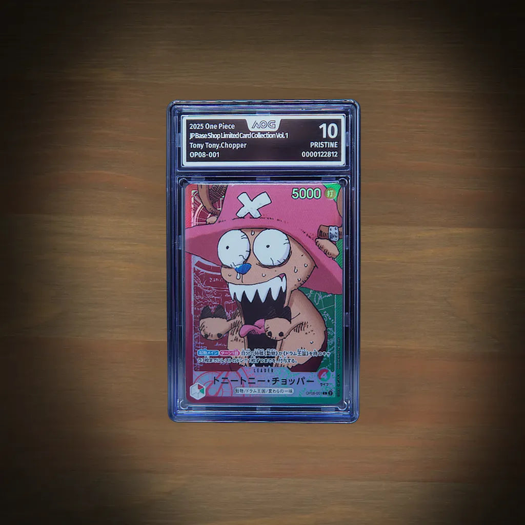 One Piece Tony Tony Chopper OP08-001 Base Shop Limited AOG Pristine 10 Japanisch Vorderseite