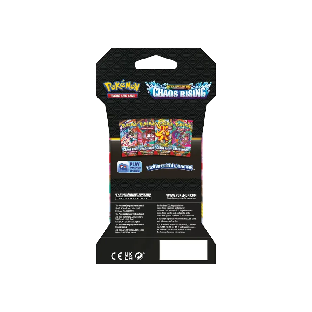 Pokemon Mega-Entwicklung Chaos Rising ME04 Sleeved Booster rueckseite Englisch