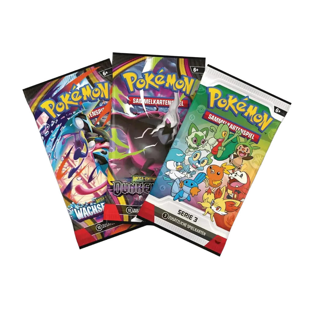 Pokemon Erste Partner Illustrations-Kollektion Serie 3 DE mit Promobooster und zwei Pokemon Boosterpacks