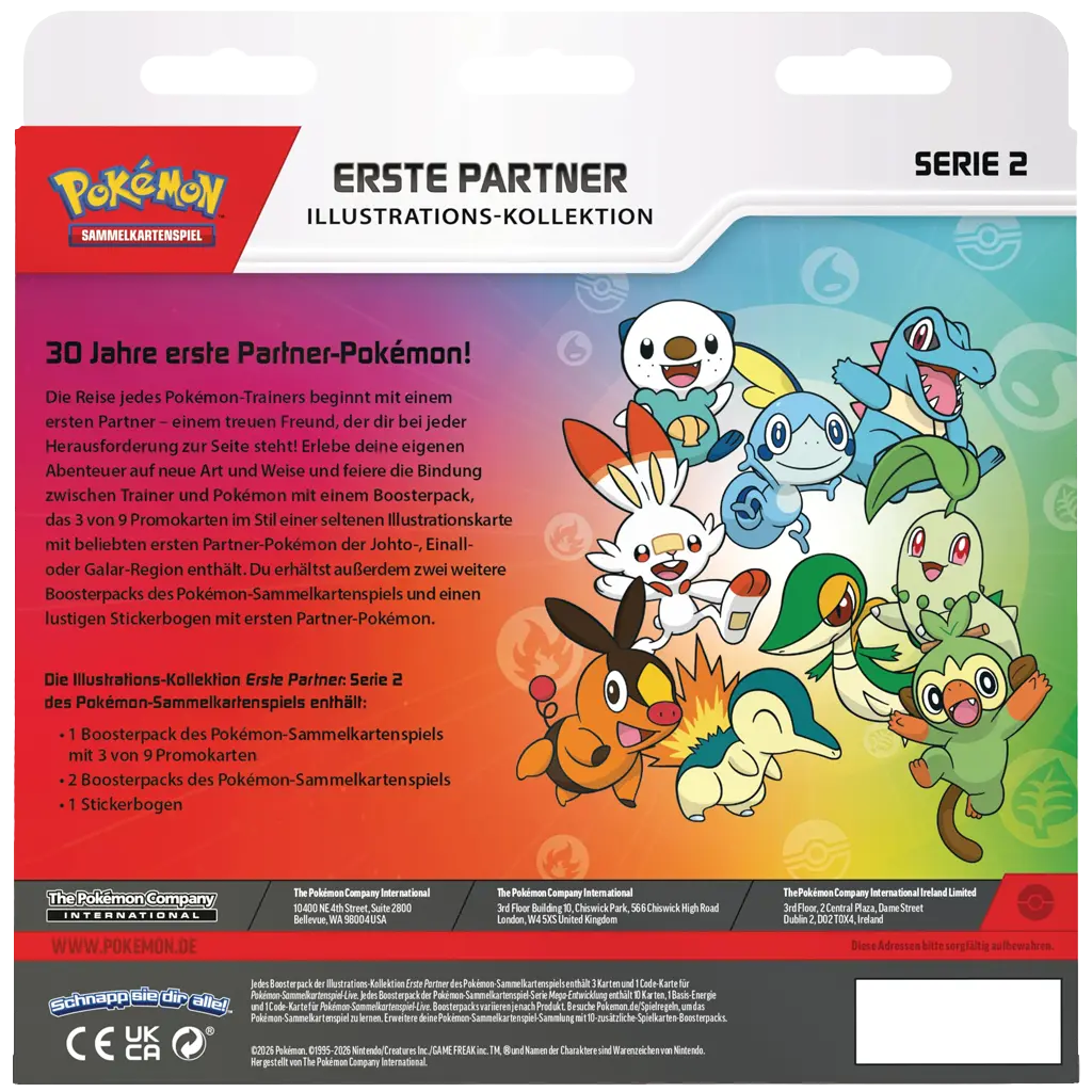 Pokemon Erste Partner Illustrations-Kollektion Serie 2 Deutsch Rückseite mit Inhalt