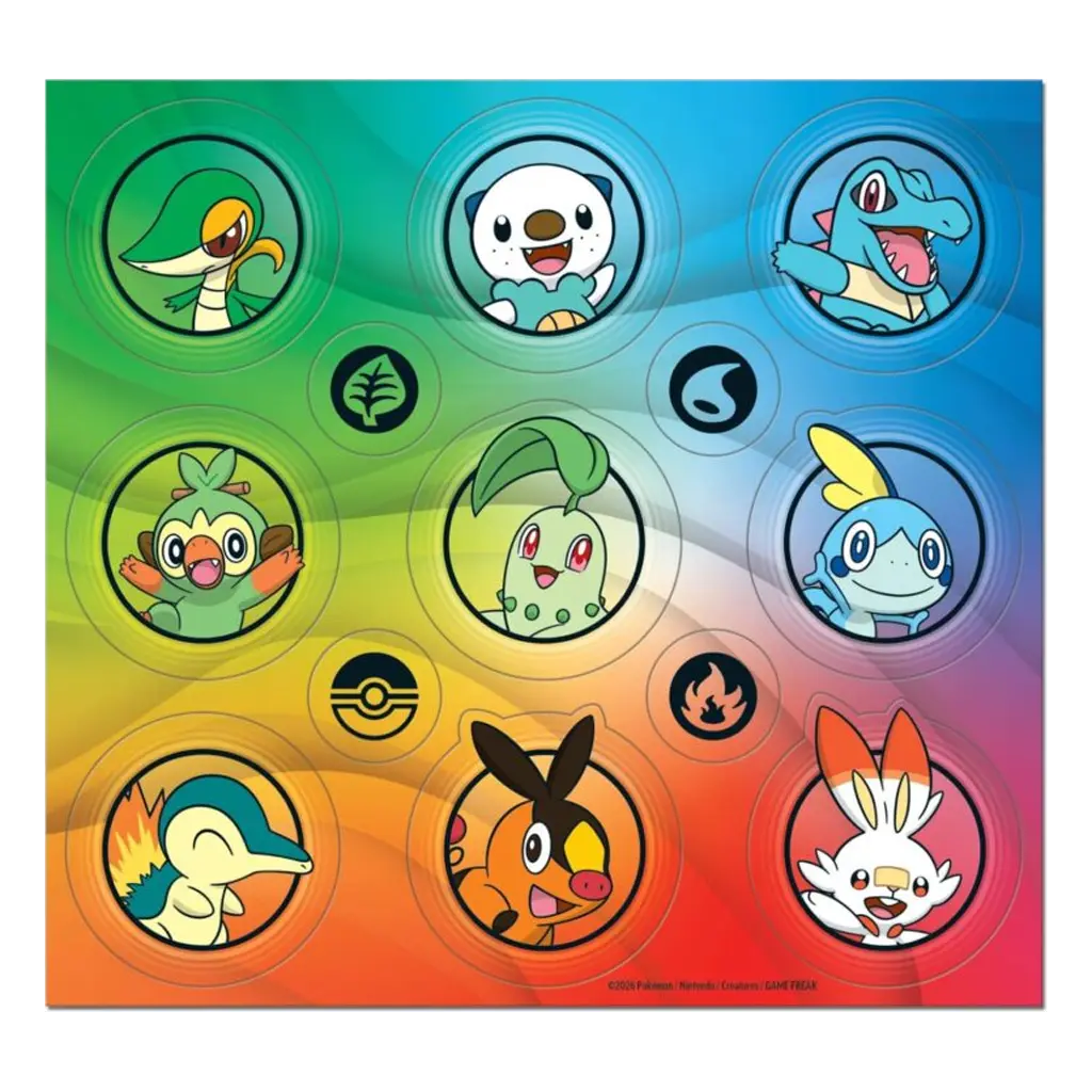 Pokemon Erste Partner Illustrations-Kollektion Serie 2 Deutsch Stickerbogen