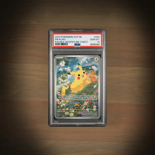 Pokemon Pikachu 088 Paldea Adventure Chest Promo PSA 10 deutsche Karte