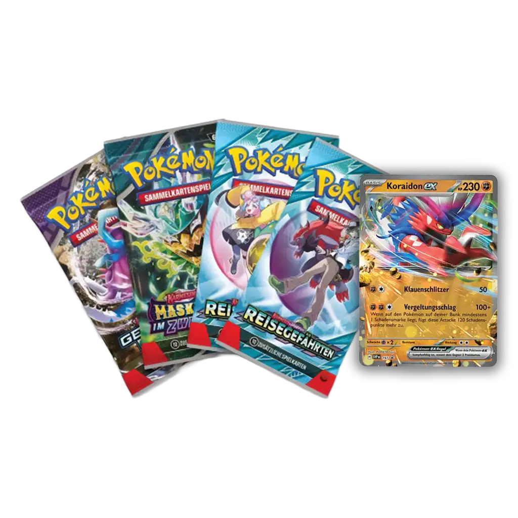 Pokemon Koraidon ex Tin Booster Inhalt verschiedene Sets