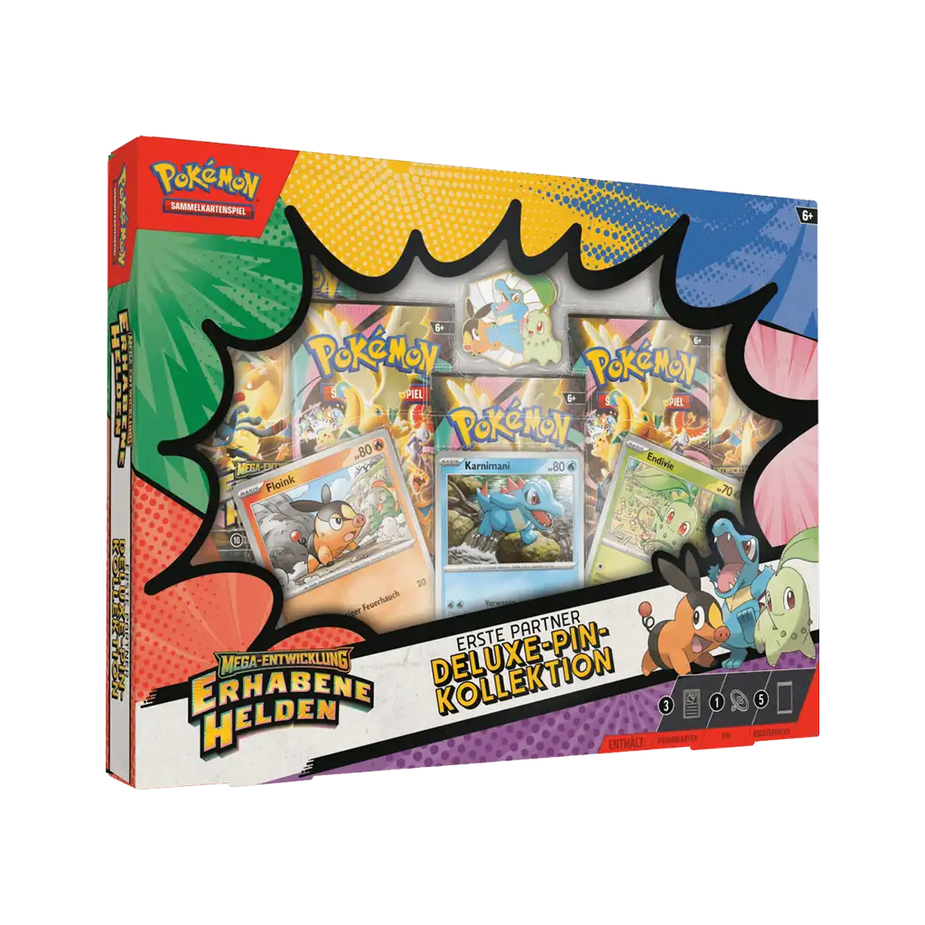 Pokemon Erhabene Helden Deluxe Pin Kollektion Erste Partner Box Inhalt Deutsch