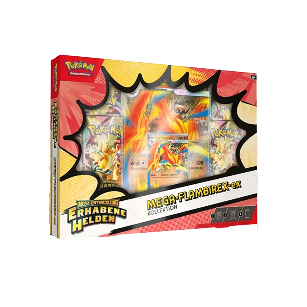 Pokemon Erhabene Helden Mega Flambirex ex Kollektion Deutsch mit Booster Packs und Promokarte
