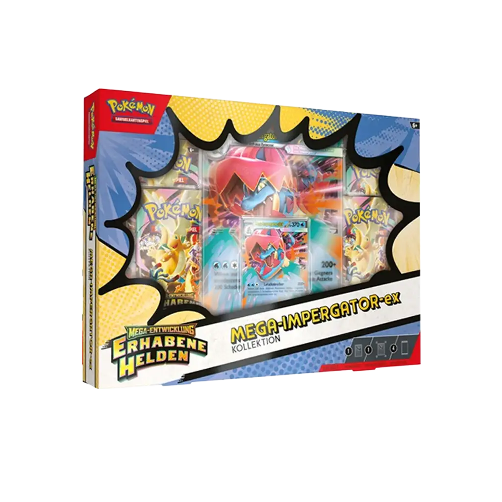 Pokemon Erhabene Helden Mega Impergator ex Kollektion Deutsch mit Booster Packs und Promokarte