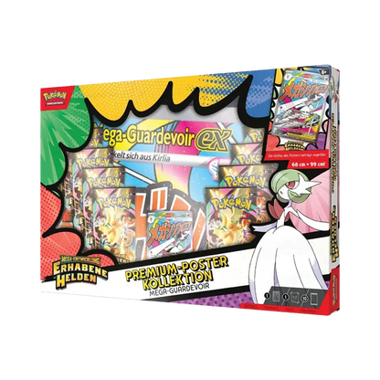Pokemon Mega Entwicklungen Erhabene Helden Premium Poster Kollektion Guardevoir DE Box Inhalt Booster Promokarte
