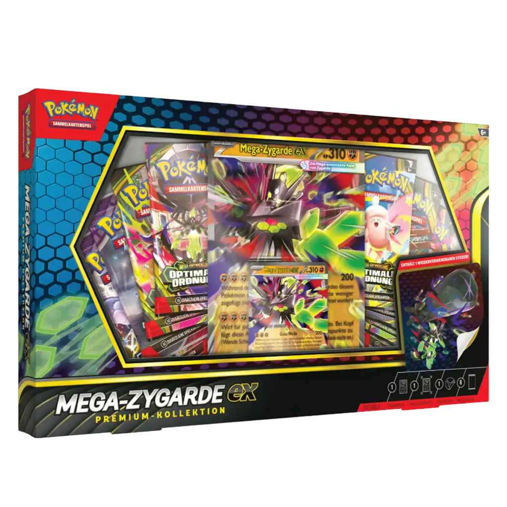 Pokemon Mega-Zygarde ex Premium Kollektion Deutsch mit Promokarte Booster Packs und Sticker