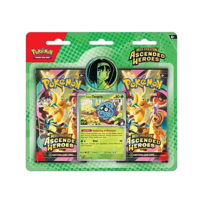 Pokemon Ascended Heroes 2 Pack Blister Erika Tangela Promo Englisch mit Coin