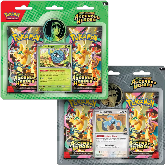 Pokemon Ascended Heroes 2 Pack Blister Erika und Larry Vergleich Englisch Booster Set