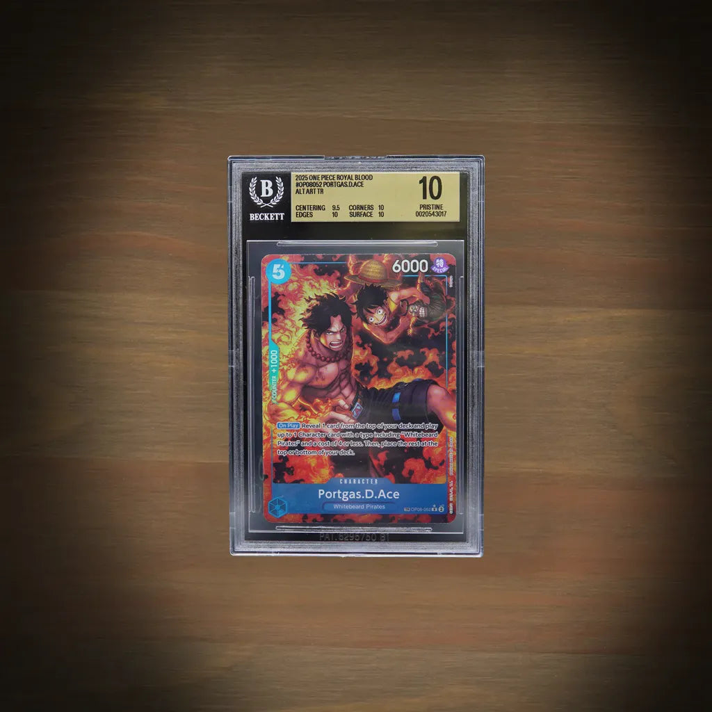 Portgas D. Ace OP08-052 Treasure Rare aus Royal Blood OP10 auf Englisch bewertet mit BGS 10 Pristine