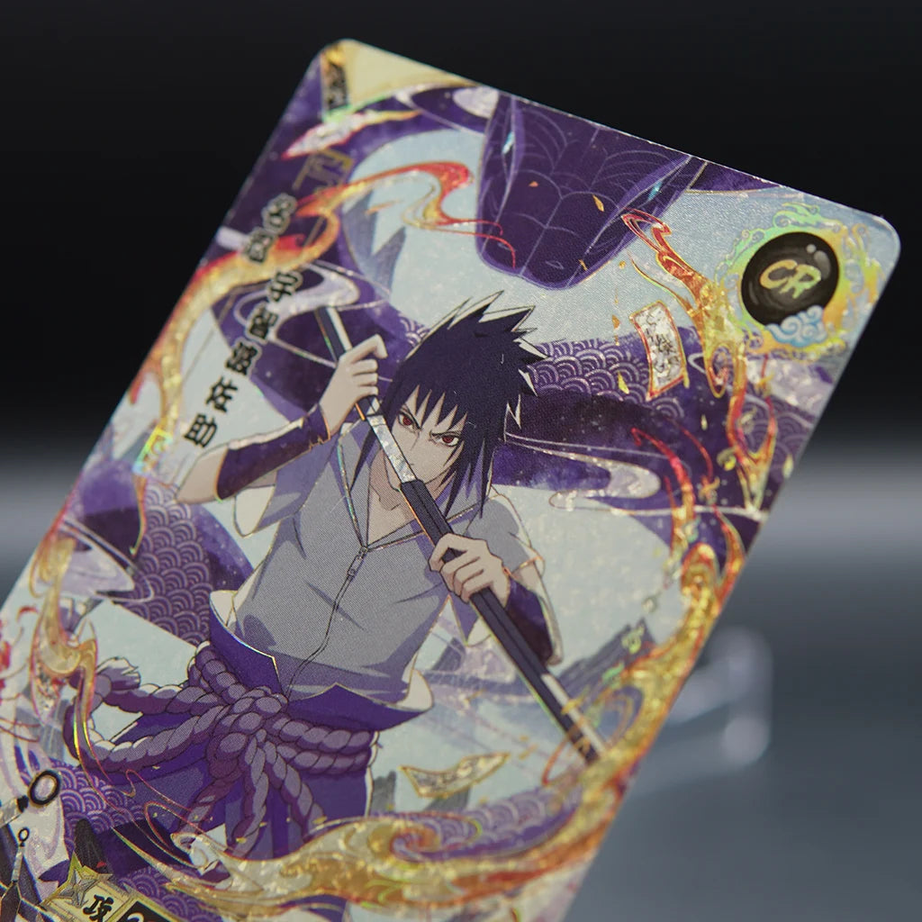 Sasuke Uchiha NR-CR-003 CR Naruto Kayou Karte chinesisch, Detailansicht Kante und Ecke mit Kantenschaden