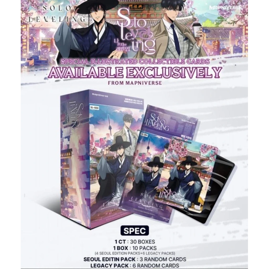 Solo Leveling Seoul Edition Vol. 4 Werbeposter mit Sung Jinwoo und Seoul-Motiv