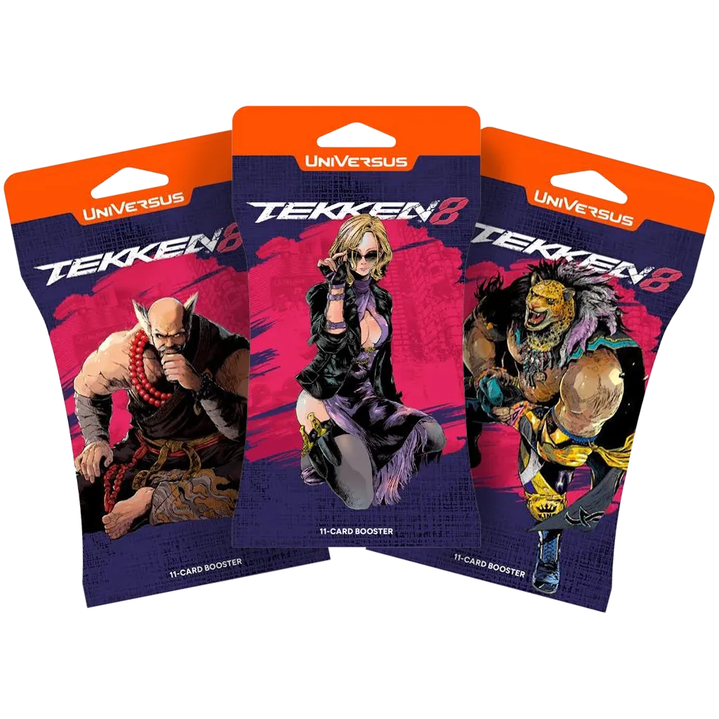 UniVersus Tekken 8 Sleeved Booster EN mit drei möglichen Verpackungsartworks