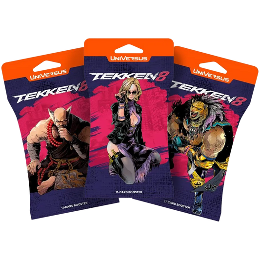 UniVersus Tekken 8 Sleeved Booster EN mit drei möglichen Verpackungsartworks