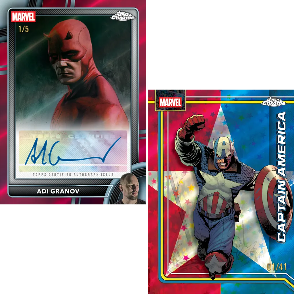 Topps Chrome Marvel Comics 2026 Chase Cards mit Daredevil und Captain America