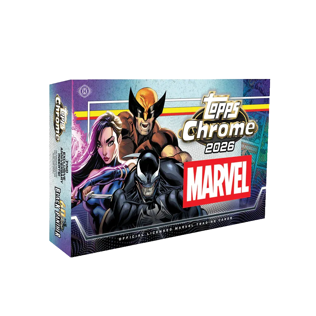 Topps Chrome Marvel Comics Hobby Box 2026 Englisch mit Wolverine Venom und Marvel Comic Charakteren