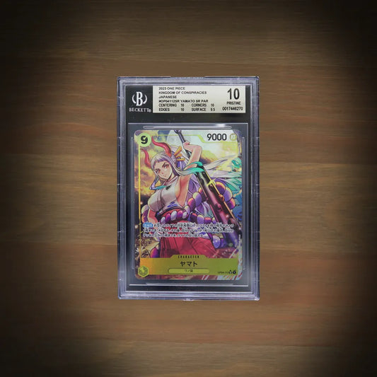 Yamato SR Parallel OP04-112 aus One Piece Kingdoms of Intrigue auf Japanisch im BGS 10 Pristine Grading-Case