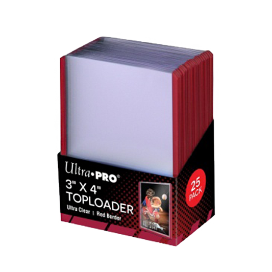 UltraPro Regular Toploader Rot 3" x 4" 25 stk.